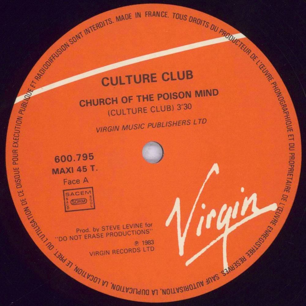 Culture Club Church Of The Poison Mind French 12" vinyl single (12 inch record / Maxi-single) CUL12CH798389