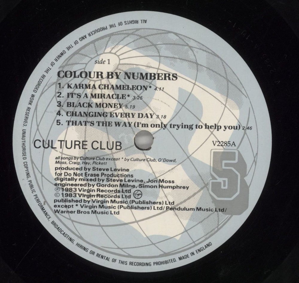 Culture Club Colour By Numbers + lyric insert UK vinyl LP album (LP record) CULLPCO240016