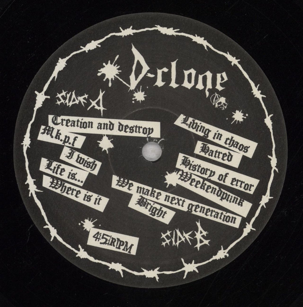 D-clone Creation And Destroy Italian 12" vinyl single (12 inch record / Maxi-single) 7-U12CR843257