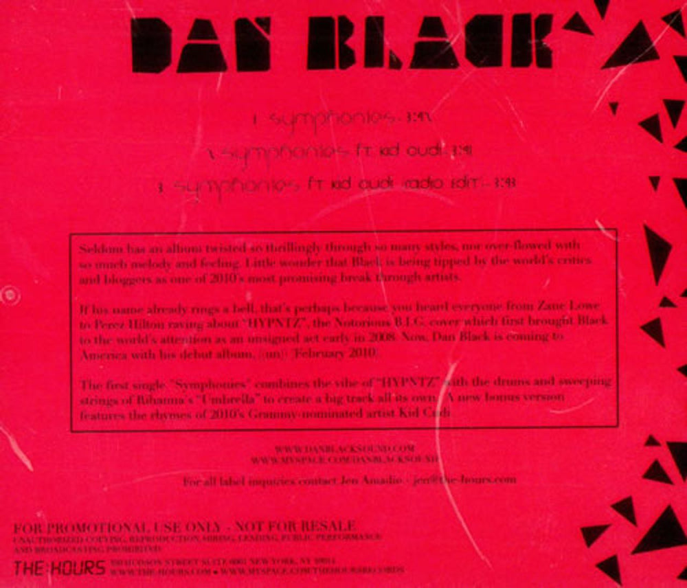 Dan Black Symphonies US Promo CD single (CD5 / 5") 7946-CD-0006