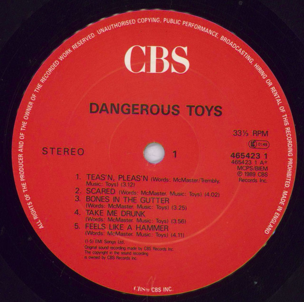 Dangerous Toys Dangerous Toys - VG UK vinyl LP album (LP record) D4VLPDA830212