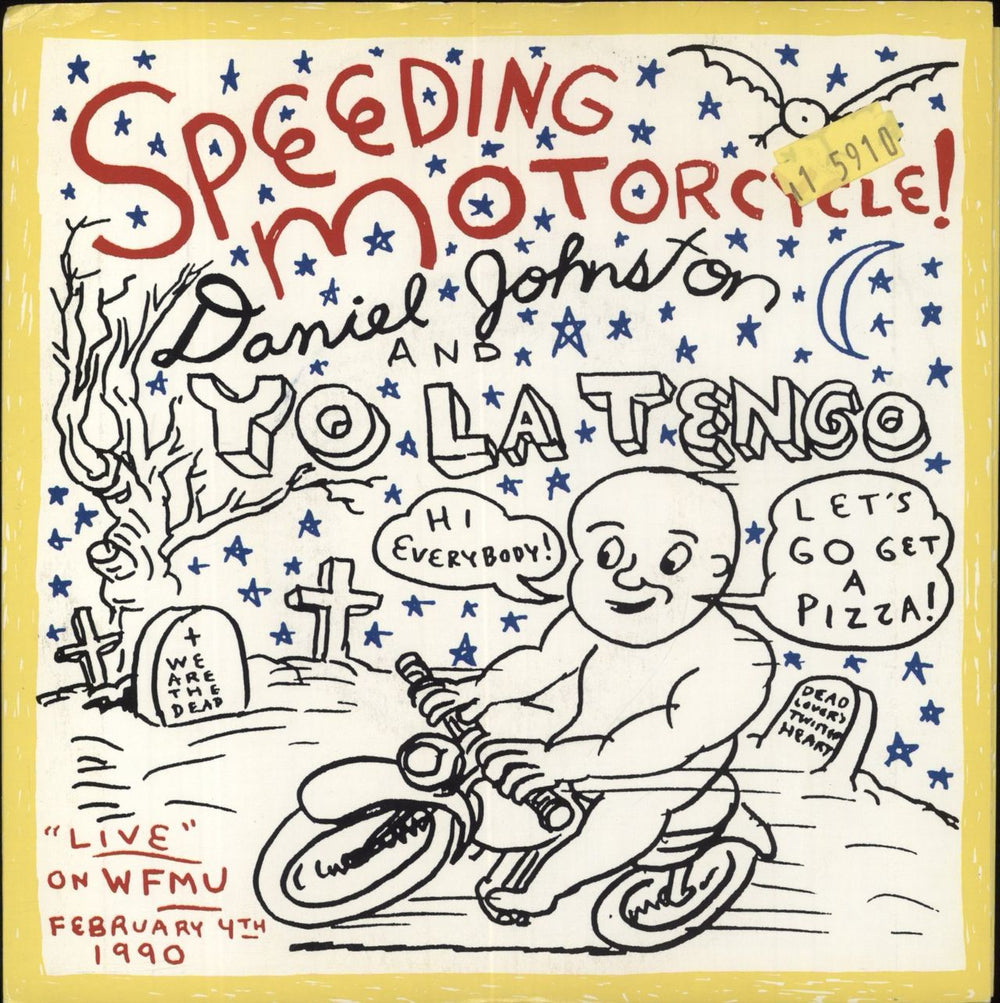 Daniel Johnston Speeding Motorcycle - Yellow Vinyl US 7" vinyl single (7 inch record / 45) SOL-911-7