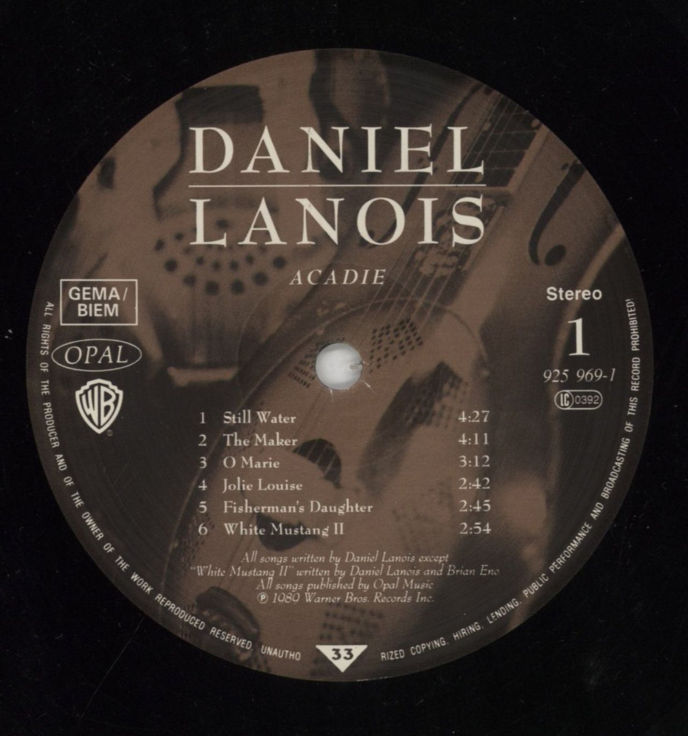 Daniel Lanois Acadie German vinyl LP album (LP record) DNLLPAC522528