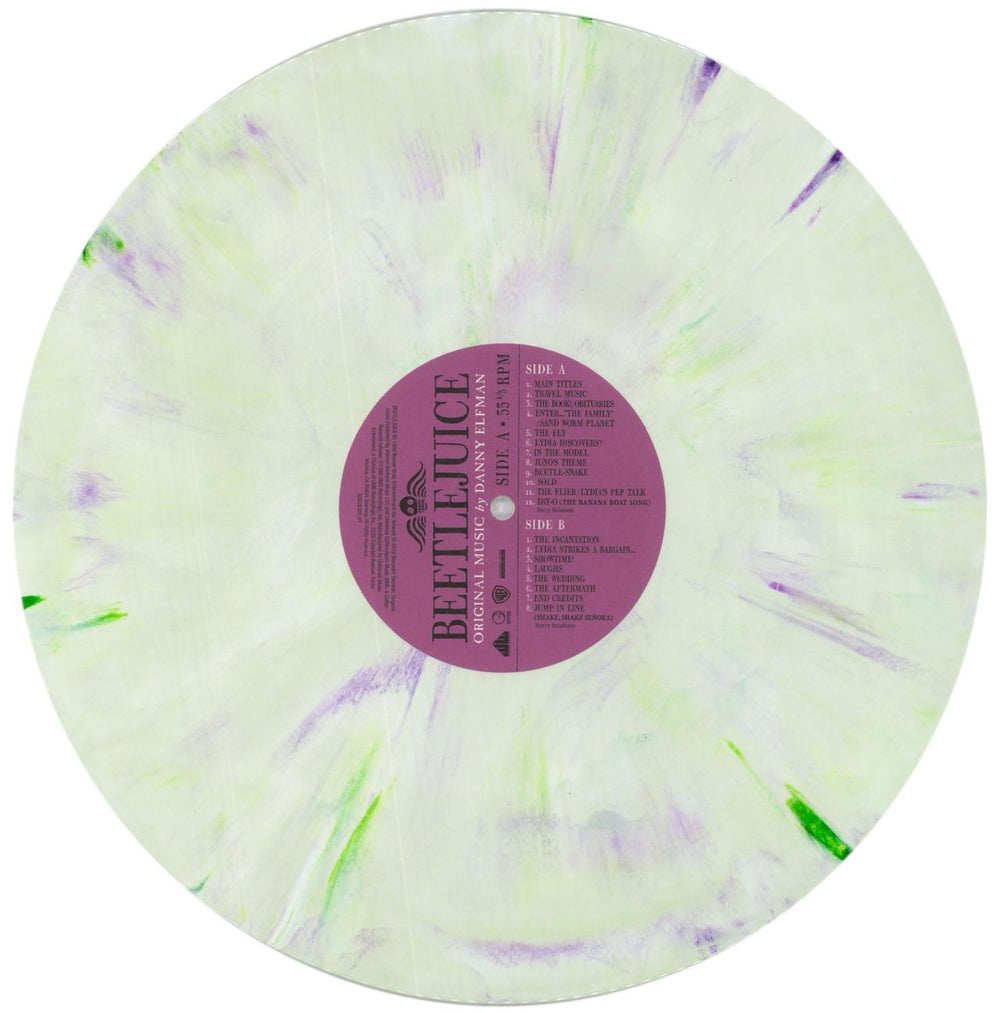 Danny Elfman Beetlejuice - White w/ Green & Purple Vinyl US vinyl LP album (LP record) DXNLPBE844689