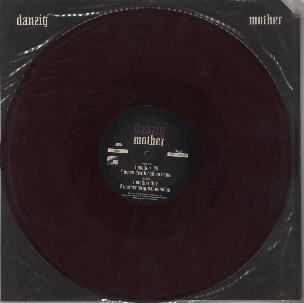 Danzig Mother - Purple Vinyl UK 12" vinyl single (12 inch record / Maxi-single) MOMX1