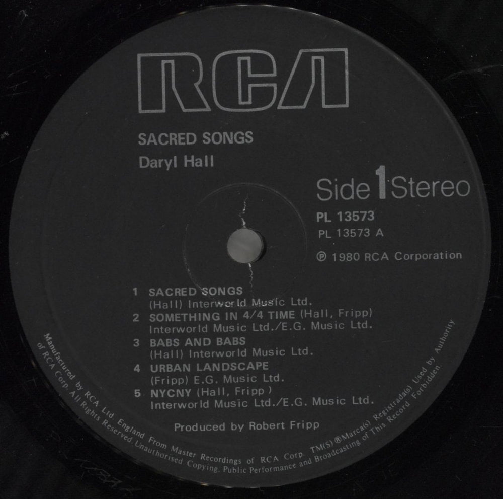 Daryl Hall Sacred Songs - Promo UK vinyl LP album (LP record) DRLLPSA857479