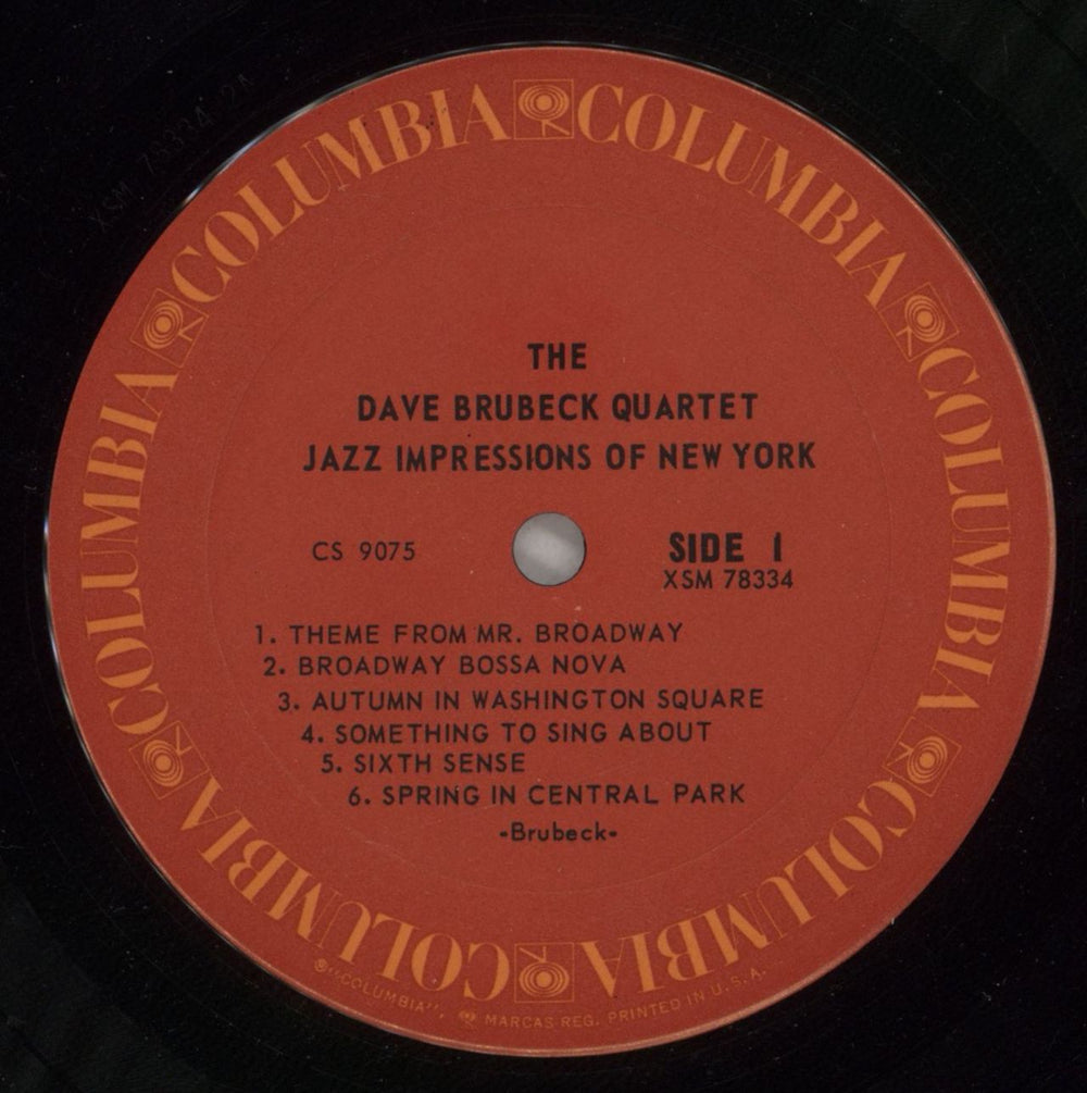 Dave Brubeck Jazz Impressions Of New York US vinyl LP album (LP record) DBRLPJA588010