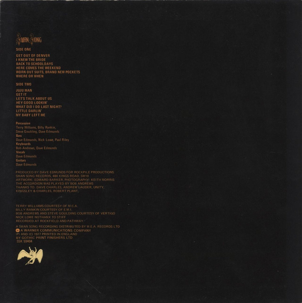 Dave Edmunds Get It UK vinyl LP album (LP record)