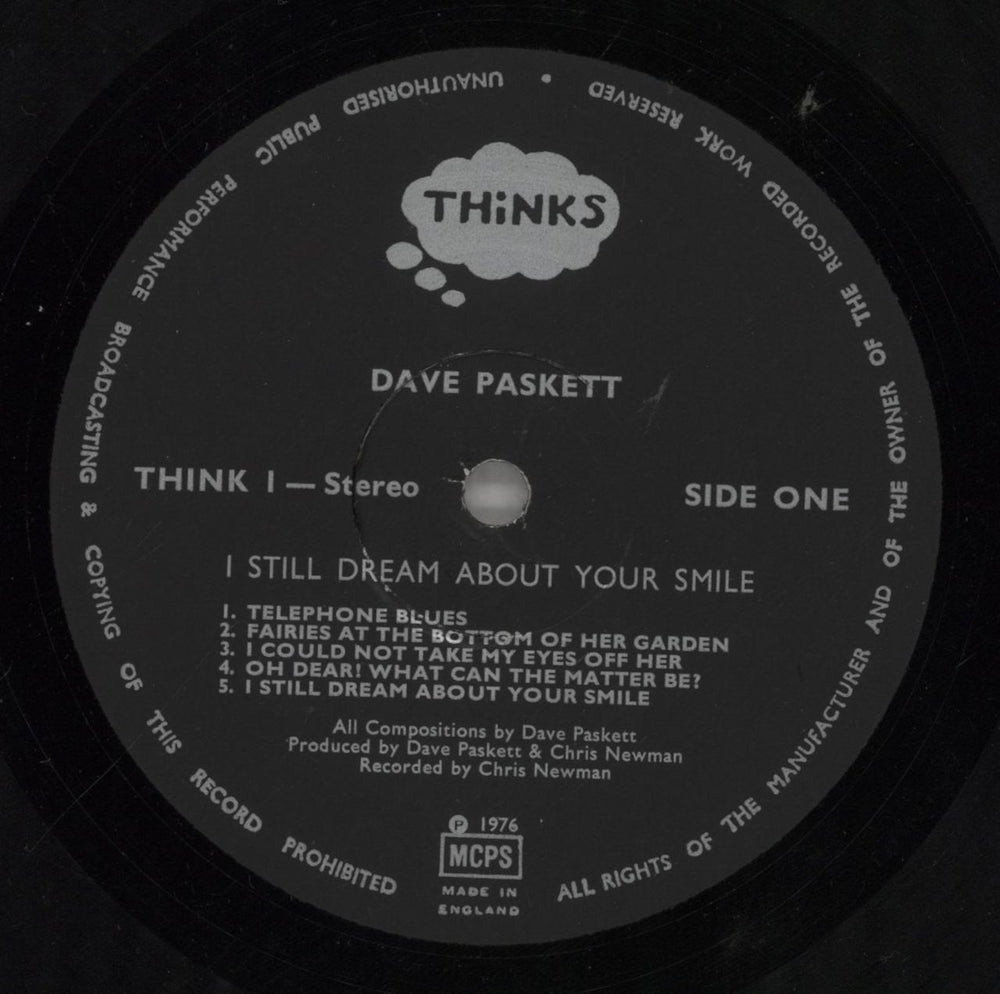 Dave Paskett I Still Dream About Your Smile UK vinyl LP album (LP record) 15-LPIS858892