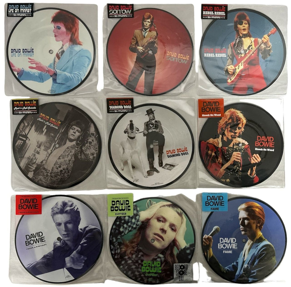 David Bowie 40th Anniversary Edition Collection - 20 x UK Picture Disc Singles UK 7" vinyl picture disc (7 inch picture disc single) 20 PICTURE DISCS