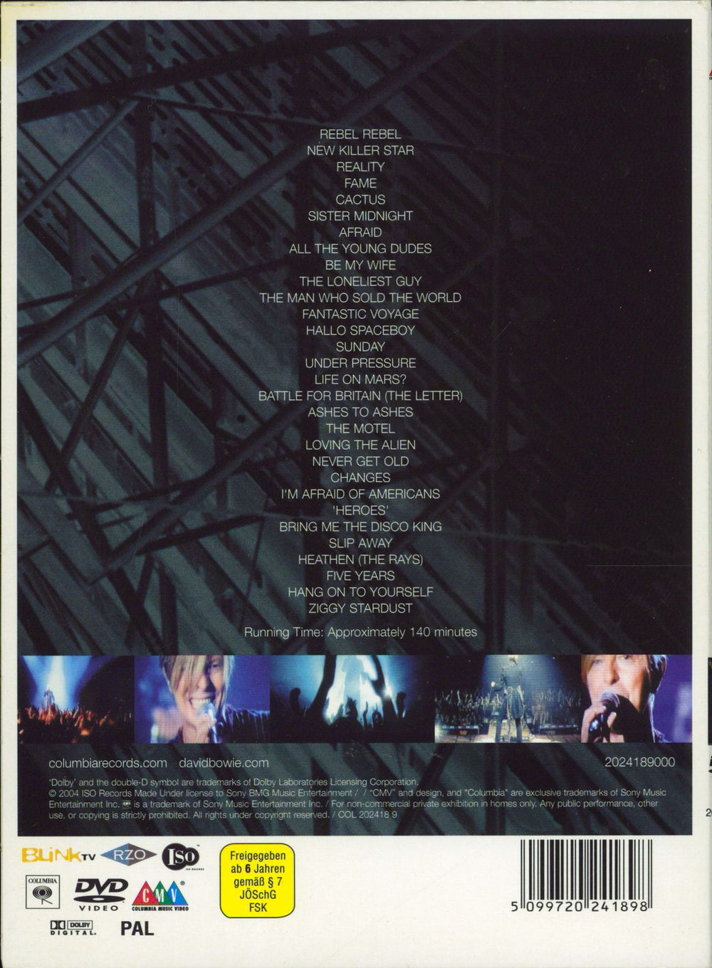 David Bowie A Reality Tour German DVD 5099720241898