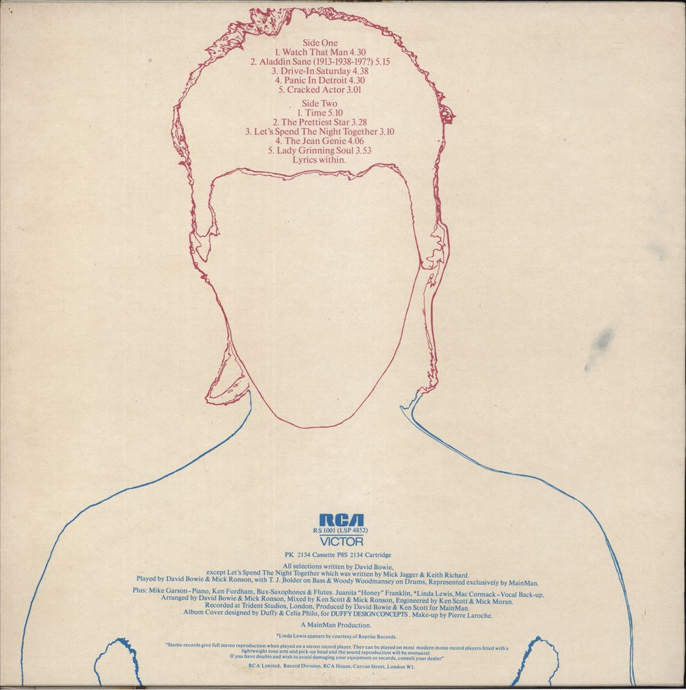 David Bowie Aladdin Sane - 2nd + insert - EX UK vinyl LP album (LP record)