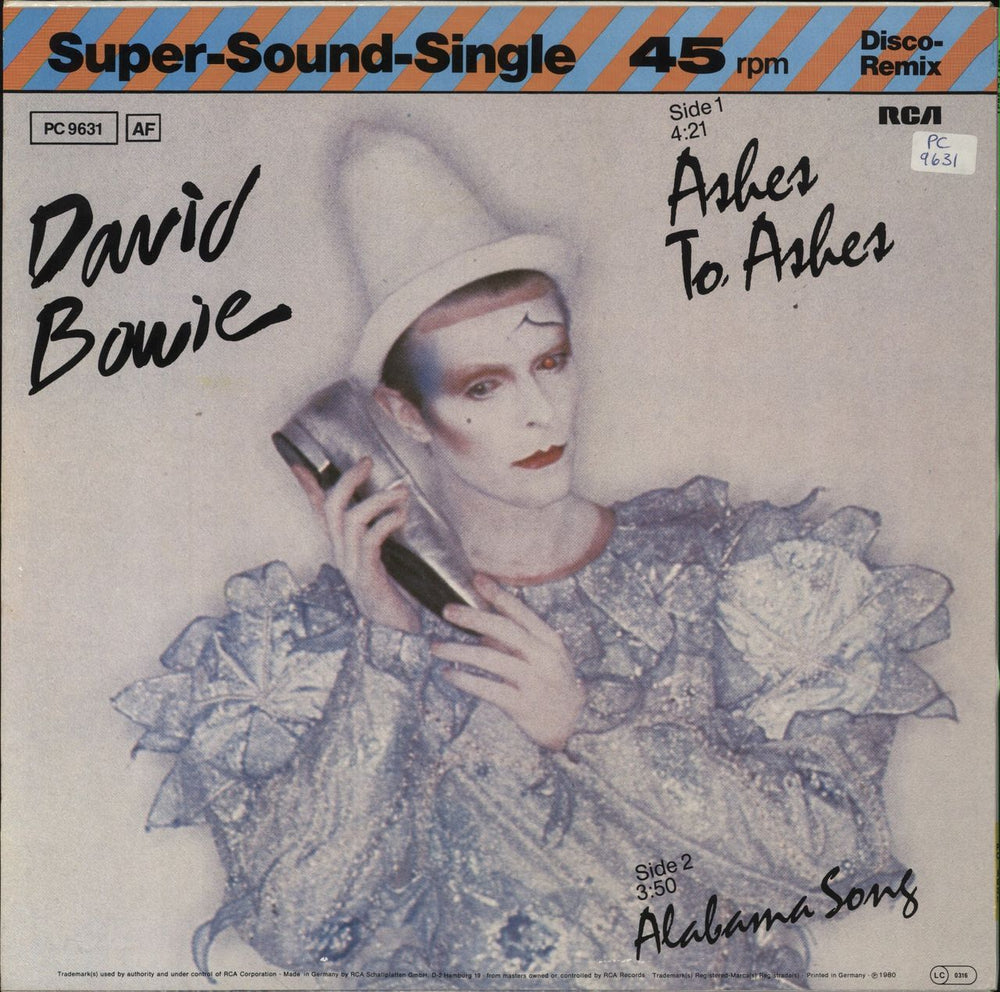 David Bowie Ashes To Ashes - Orange Label German 12" vinyl single (12 inch record / Maxi-single)