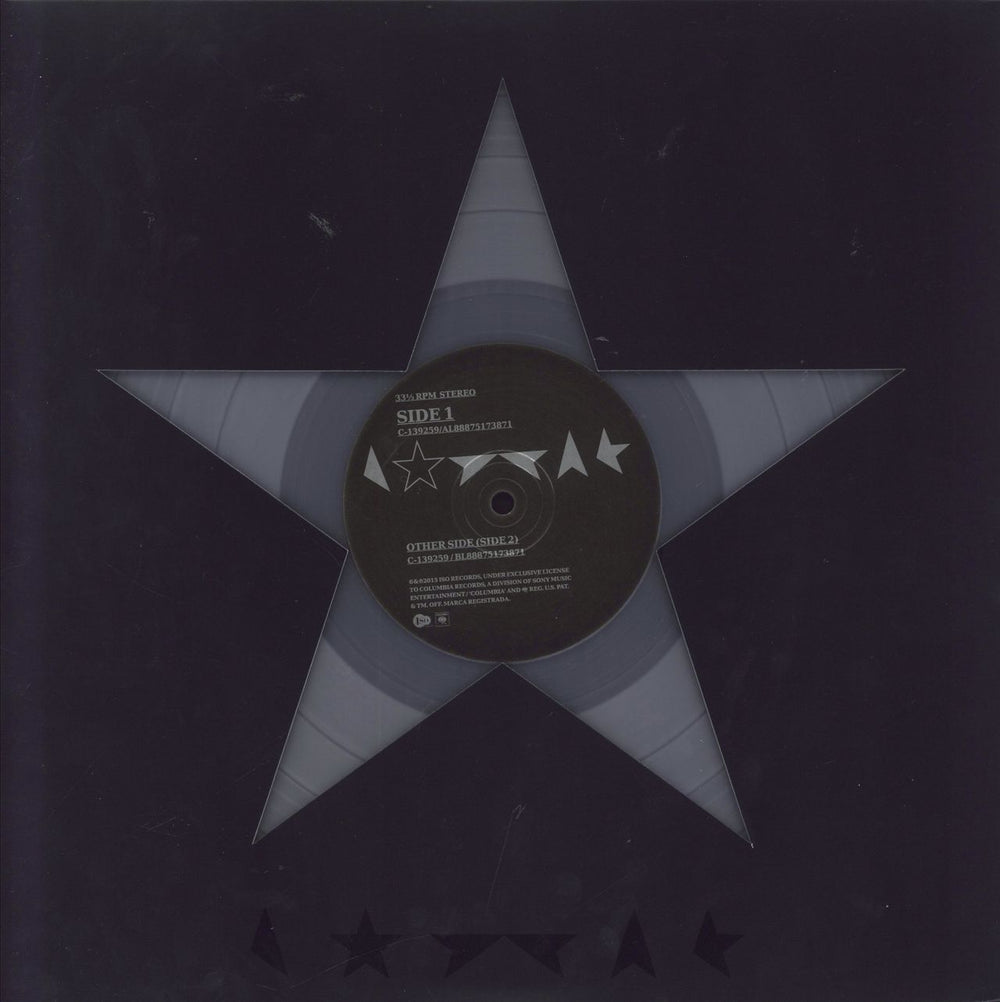 David Bowie Blackstar - Clear US vinyl LP album (LP record) 88875173871