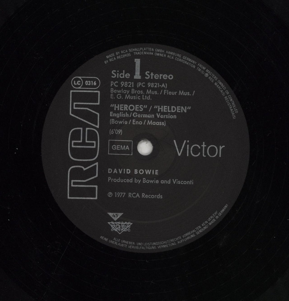 David Bowie Heroes/ Helden - 1st German 12" vinyl single (12 inch record / Maxi-single) BOW12HE56815