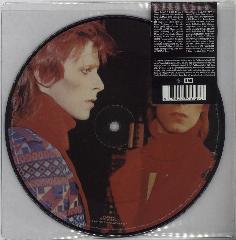 David Bowie John, I'm Only Dancing UK 7" vinyl picture disc (7 inch picture disc single) BOW7PJO682306
