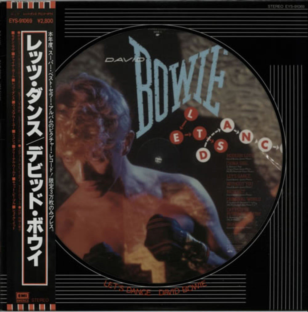 David Bowie Lets Dance + Lyric Insert & Obi Japanese picture disc LP (vinyl picture disc album) EYS-91069