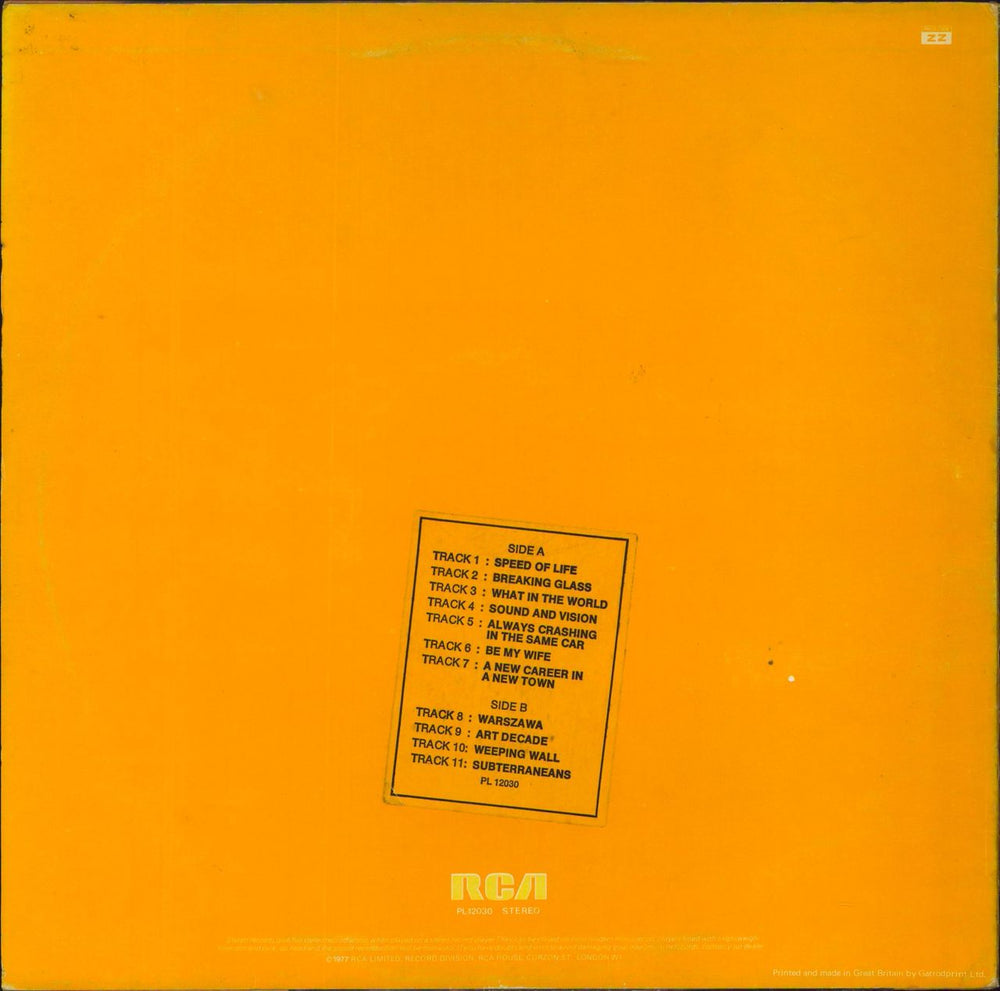 David Bowie Low - 1st + Insert + Stickers UK vinyl LP album (LP record)