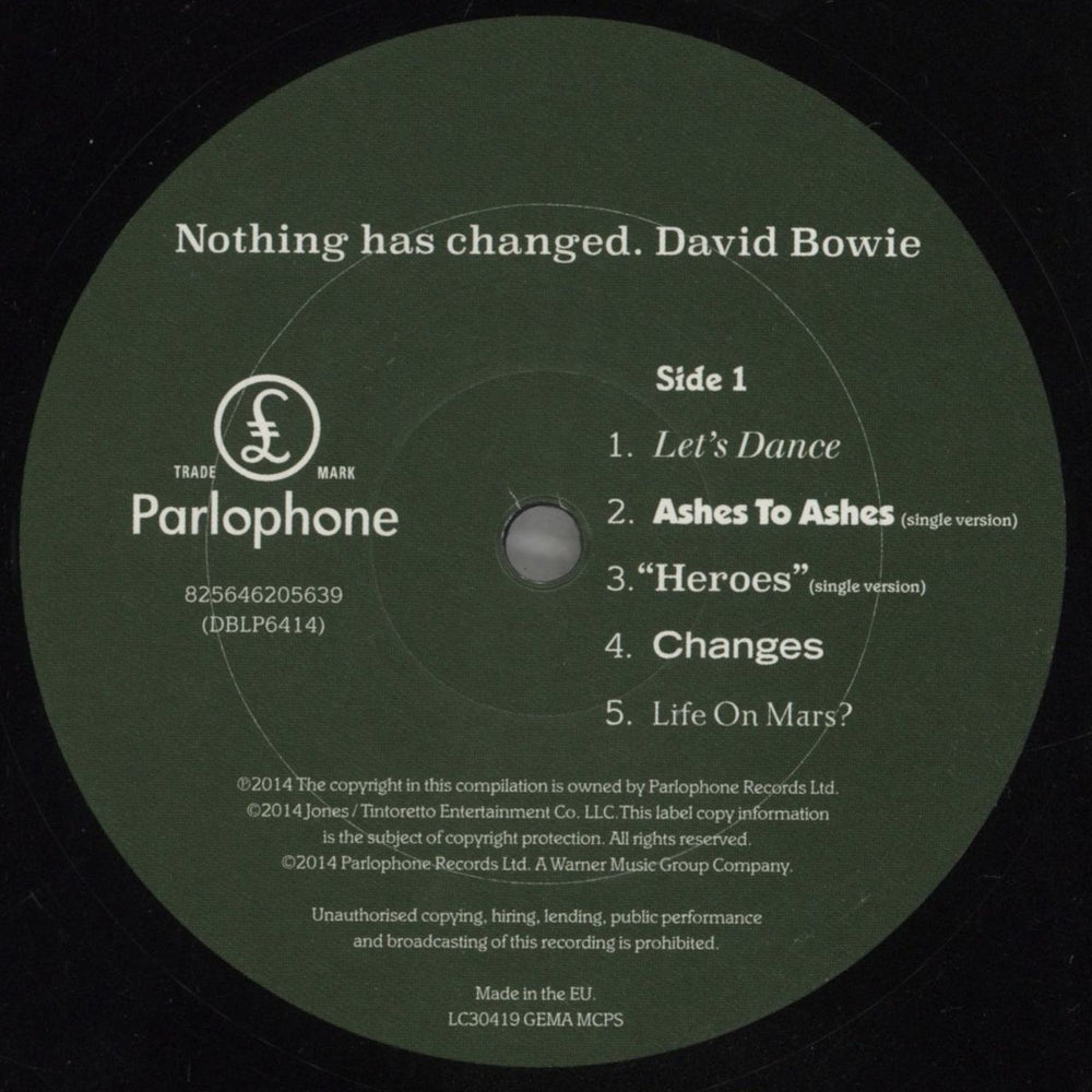 David Bowie Nothing Has Changed UK 2-LP vinyl record set (Double LP Album) BOW2LNO733786