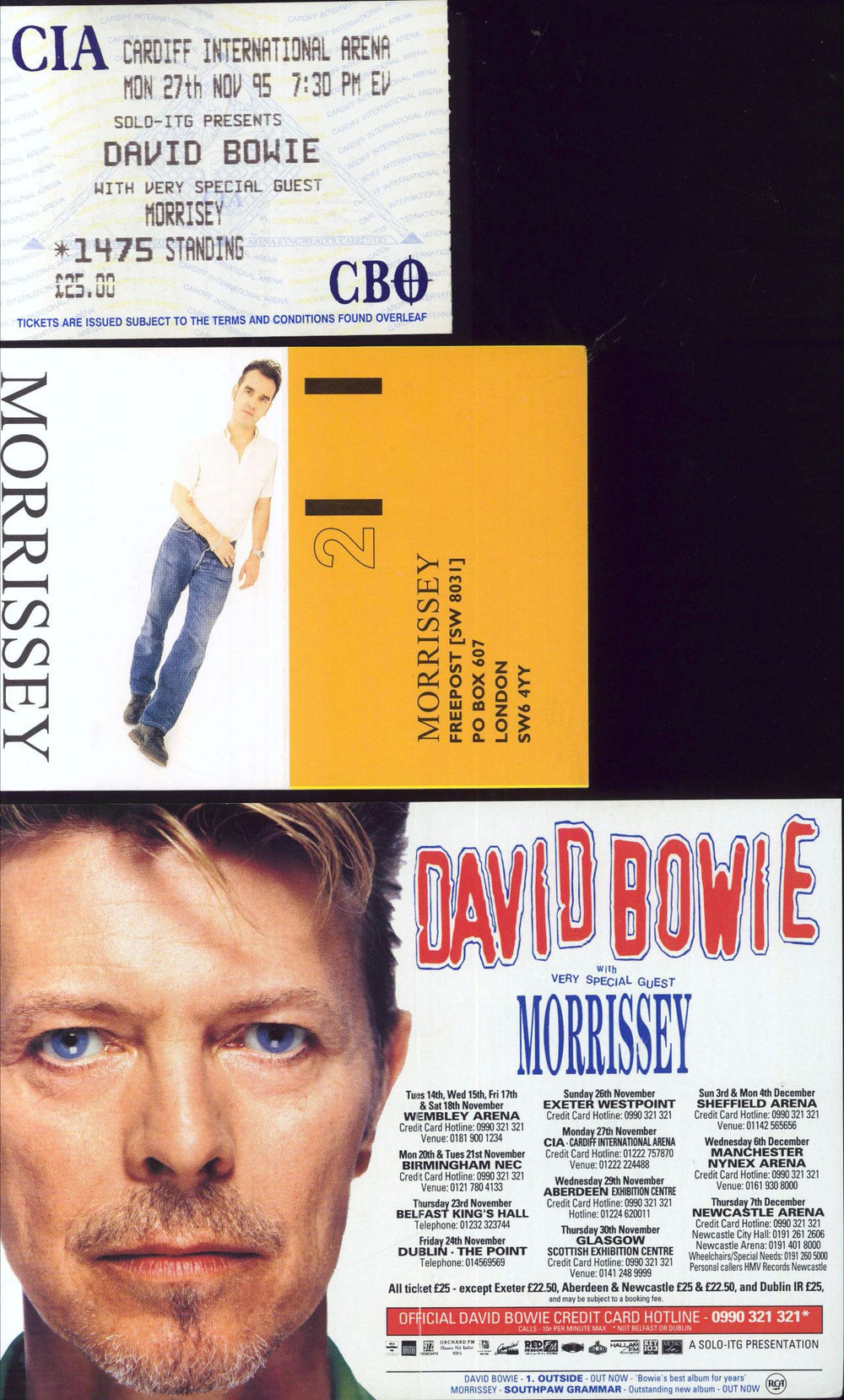 David Bowie Outside Tour 95 + Ticket Stub UK tour programme BOWTROU77378