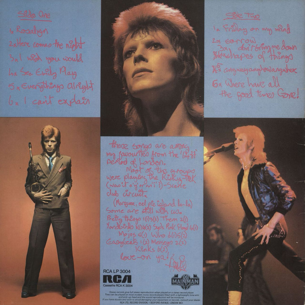 David Bowie Pin Ups - EX UK vinyl LP album (LP record)