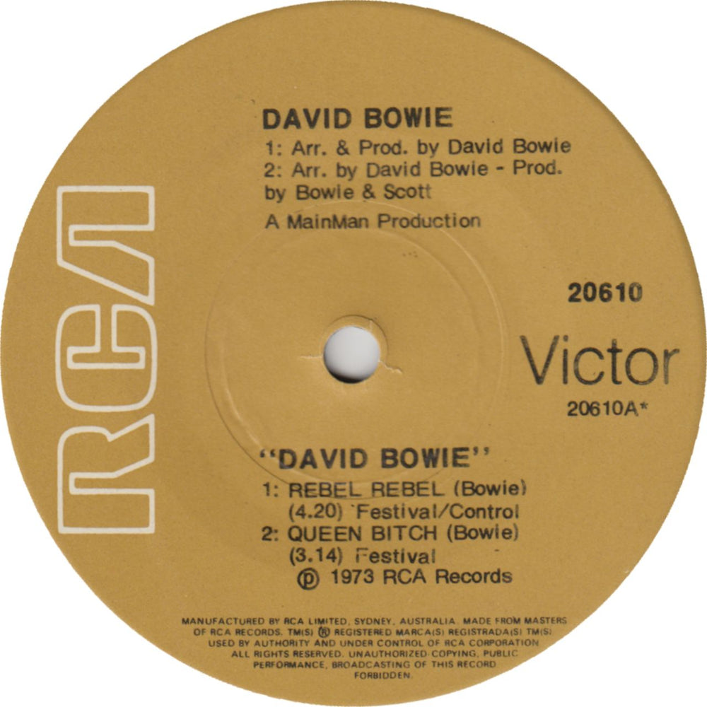 David Bowie Rebel Rebel EP - Side Wraparound Australian 7" vinyl single (7 inch record / 45) BOW07RE650475