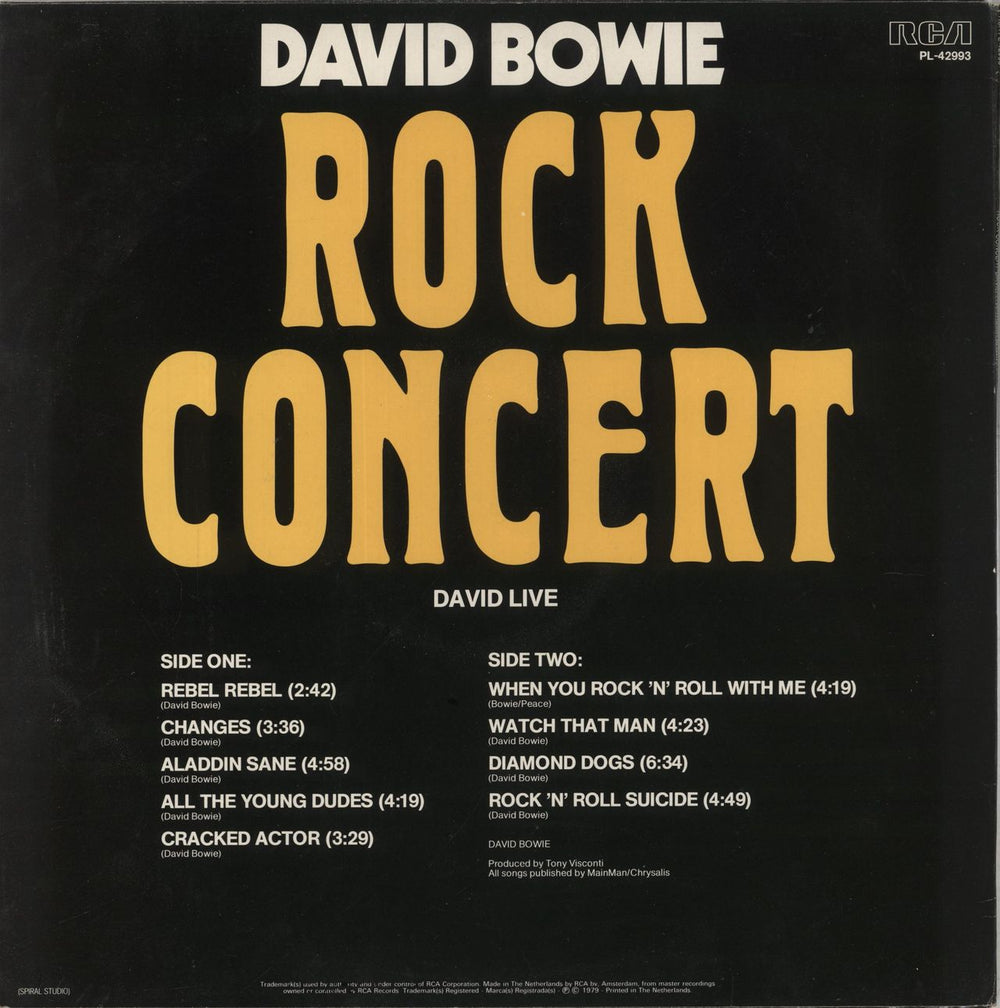 David Bowie Rock Concert - EX Dutch vinyl LP album (LP record) BOWLPRO689767