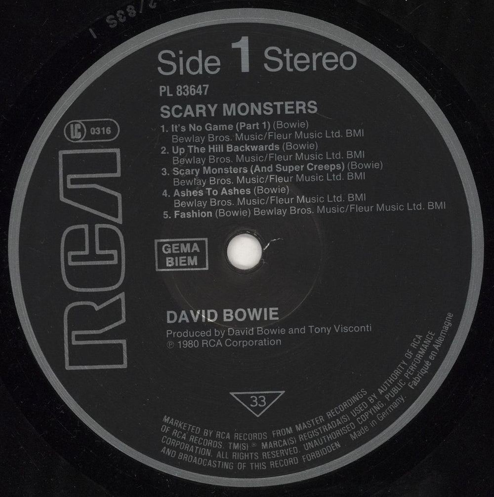 David Bowie Scary Monsters - EX German vinyl LP album (LP record) BOWLPSC746439