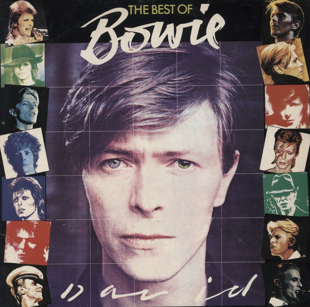 David Bowie The Best Of Bowie - Tracklisting Sticker UK vinyl LP album (LP record) NE1111