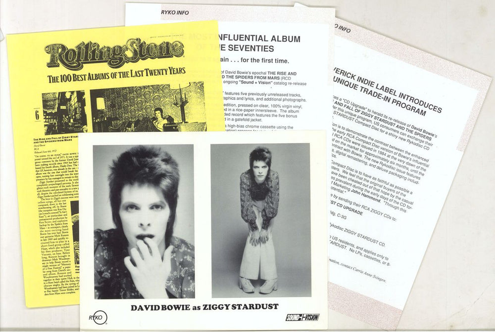 David Bowie The Rise & Fall Of Ziggy Stardust + Press Release US