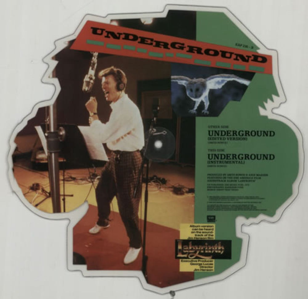 David Bowie Underground UK shaped picture disc (picture disc vinyl record) BOWSHUN15884