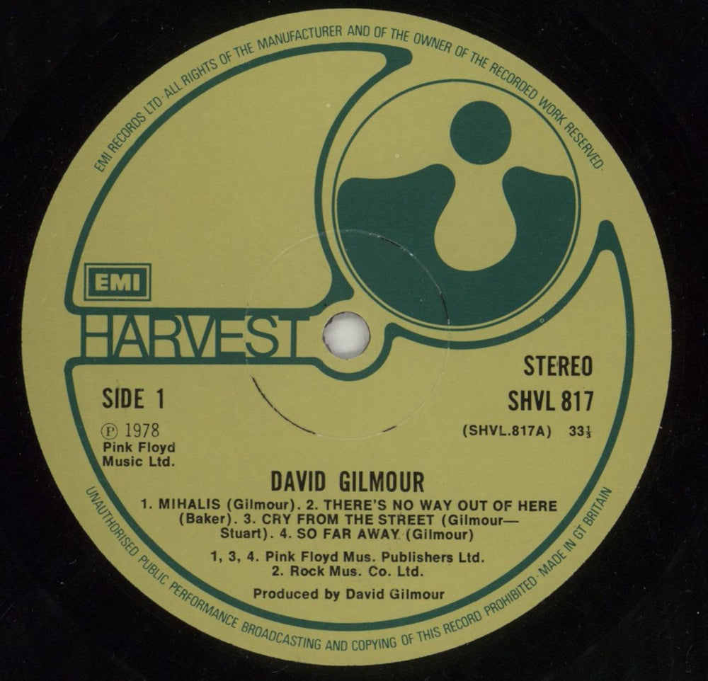 David Gilmour David Gilmour - 1st UK vinyl LP album (LP record) DGLLPDA72022