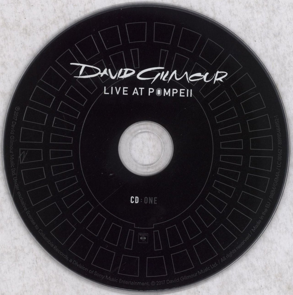 David Gilmour Live At Pompeii UK 2 CD album set (Double CD) DGL2CLI845067