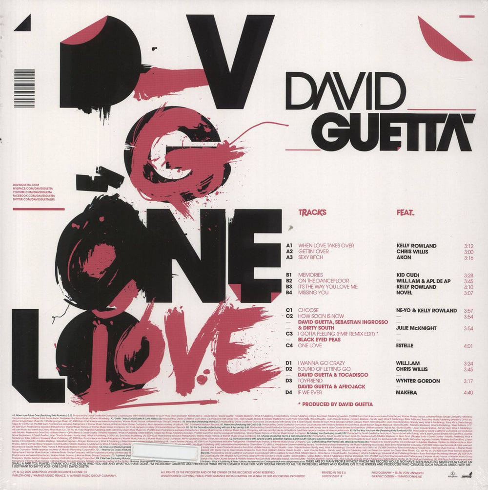 David Guetta One Love - Pink Vinyl - Sealed UK 2-LP vinyl record set (Double LP Album) DVU2LON830888