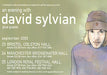 David Sylvian An Evening With David Sylvian UK Promo handbill FLYER