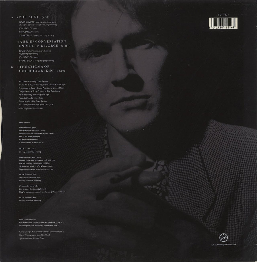 David Sylvian Pop Song UK 12" vinyl single (12 inch record / Maxi-single) 5012980122165