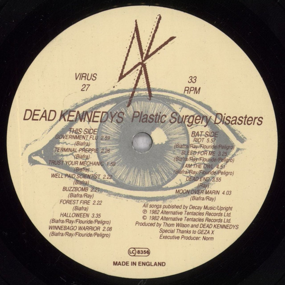 Dead Kennedys Plastic Surgery Disasters + Booklet + Catalogue UK vinyl LP album (LP record) DKNLPPL839939