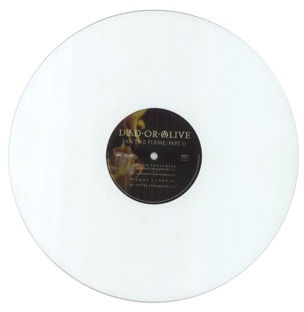 Dead Or Alive Fan The Flame (Part 1) - 180gm White vinyl UK vinyl LP album (LP record) 5014797902923