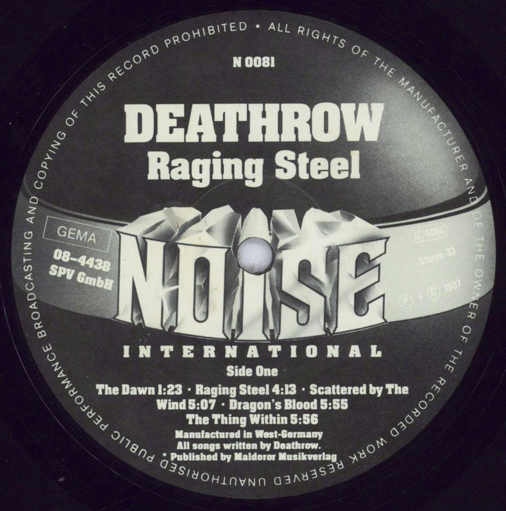 Deathrow Raging Steel German vinyl LP album (LP record) 2HVLPRA833017