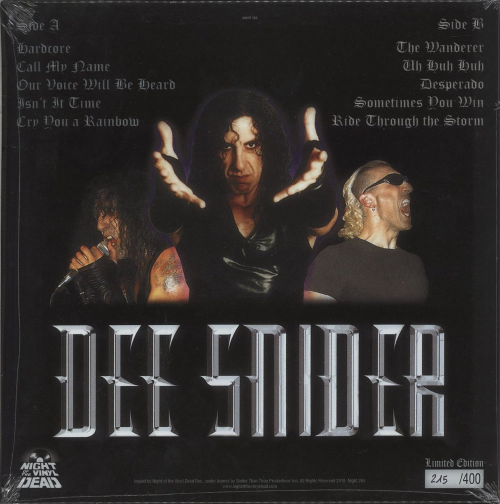 Dee Snider Never Let The Bastards Wear You Down - Turquoise & Orange Splatter - Numbered Italian vinyl LP album (LP record)