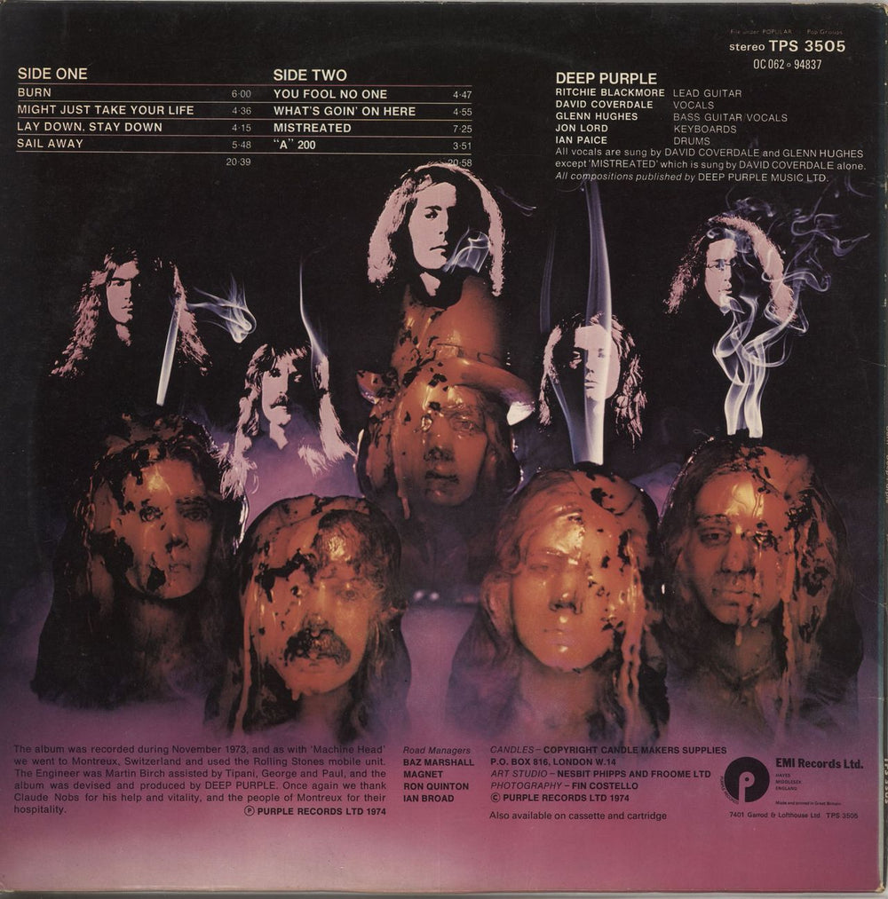 Deep Purple Burn - 2nd UK vinyl LP album (LP record)