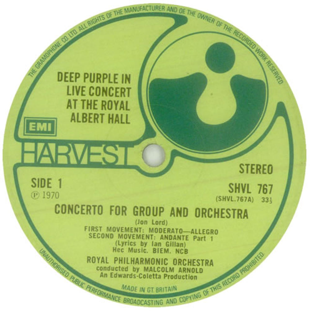 Deep Purple Concerto For Group And Orchestra - 2nd UK vinyl LP album (LP record) DEELPCO495169