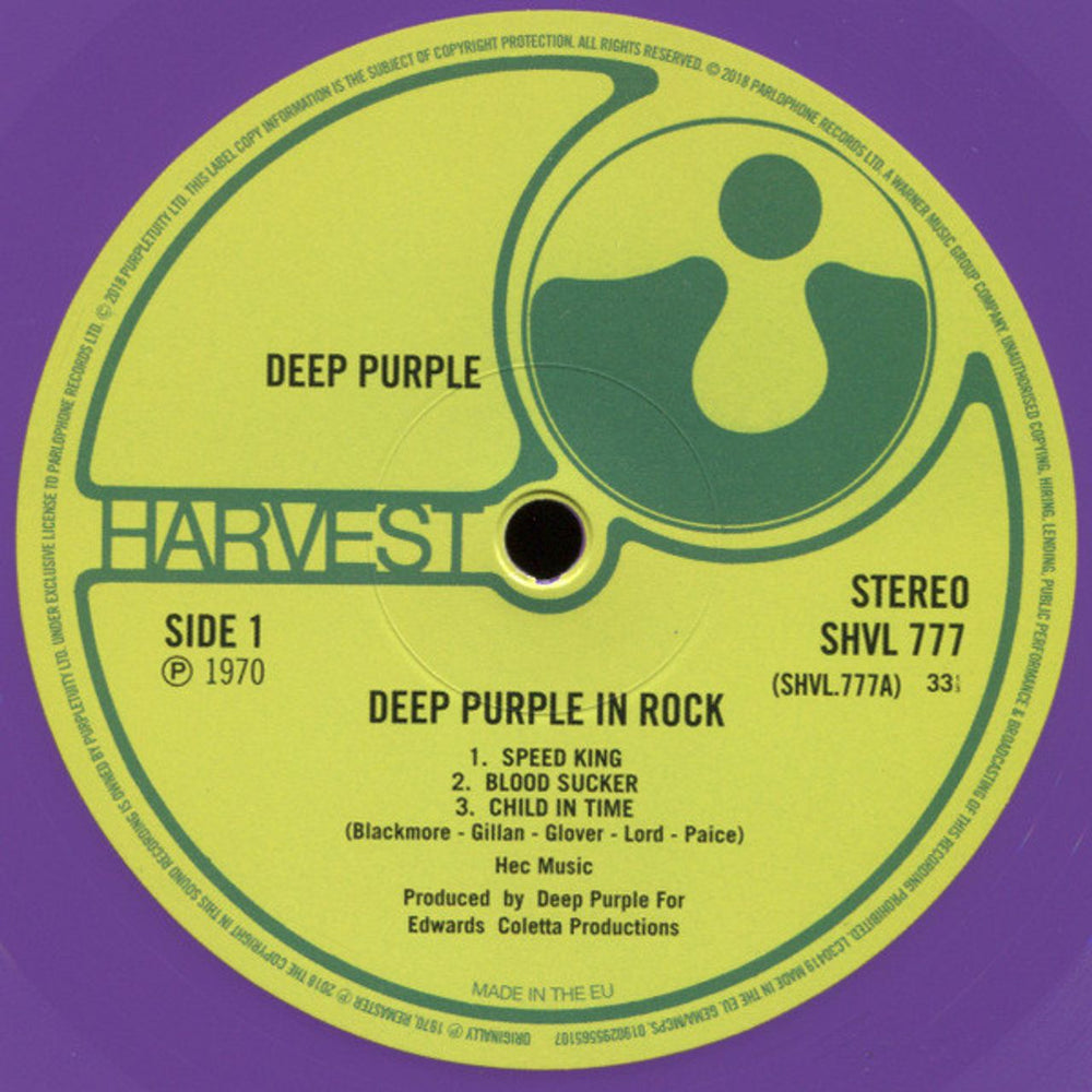 Deep Purple In Rock - Purple Vinyl 180 Gram Remaster - Sealed UK vinyl LP album (LP record)