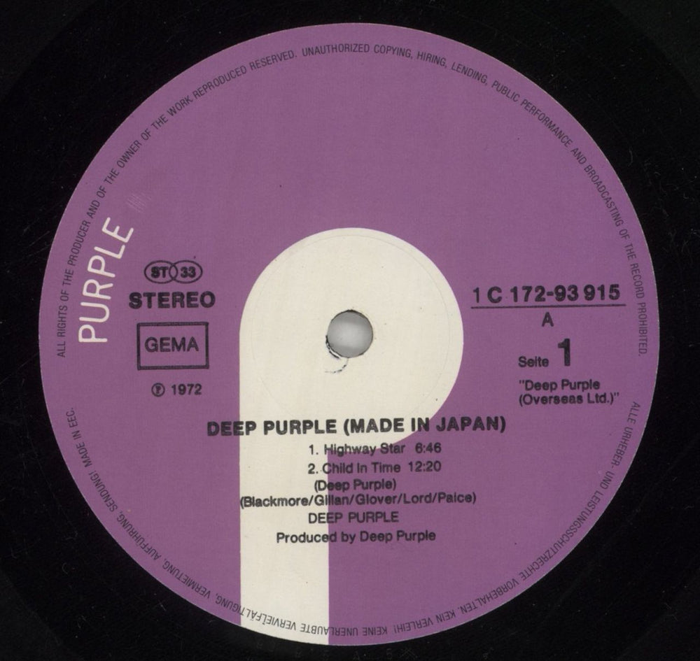 Deep Purple Made In Japan German 2-LP vinyl record set (Double LP Album) DEE2LMA860024