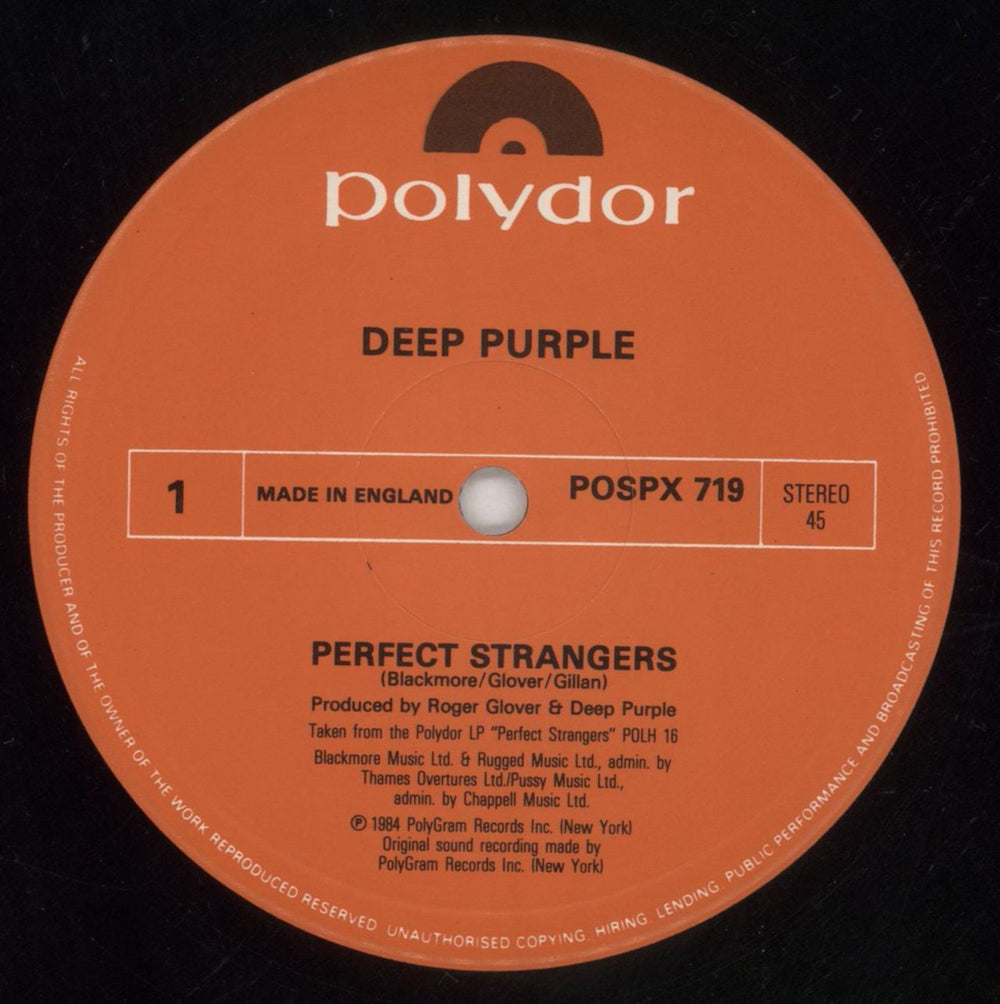 Deep Purple Perfect Strangers + 'Family Tree' Insert UK 12" vinyl single (12 inch record / Maxi-single) DEE12PE64283