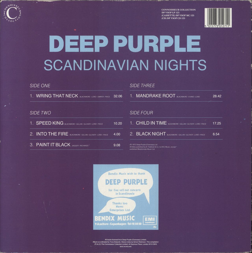 Deep Purple Scandinavian Nights - EX UK 2-LP vinyl record set (Double LP Album) 5015773012711