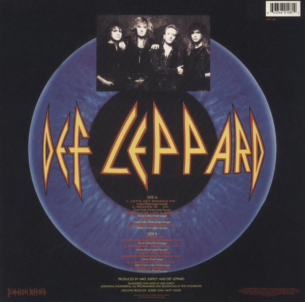 Def Leppard Adrenalize UK vinyl LP album (LP record) 643346014814