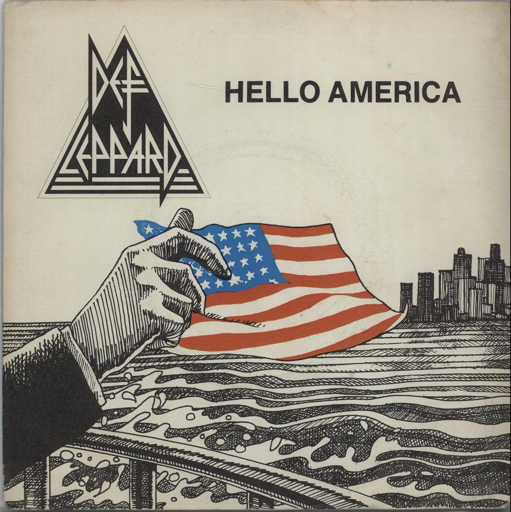 Def Leppard Hello America + Sleeve UK 7" vinyl single (7 inch record / 45) LEPP1