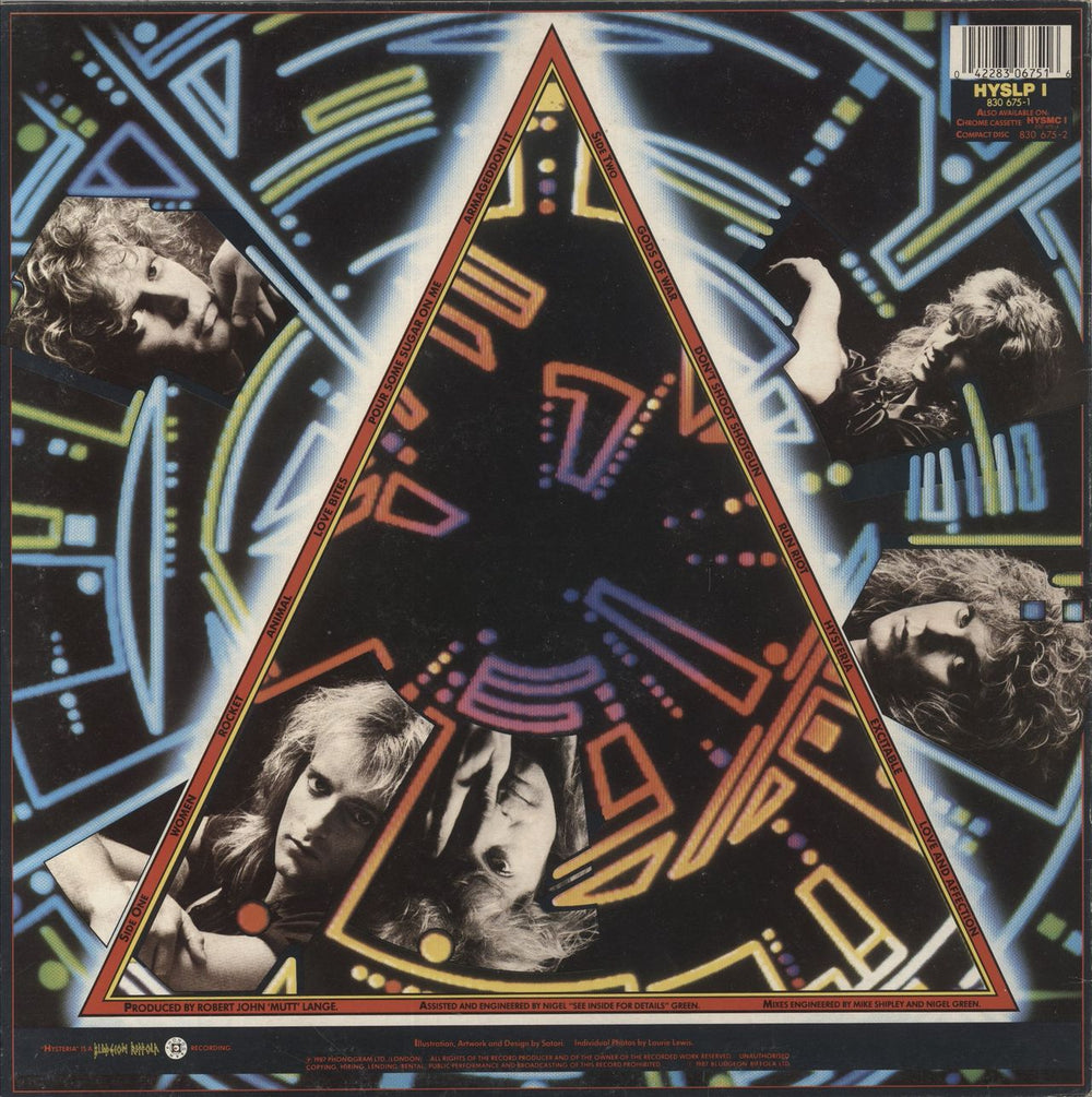 Def Leppard Hysteria - Stickered - VG UK vinyl LP album (LP record) 042283067516