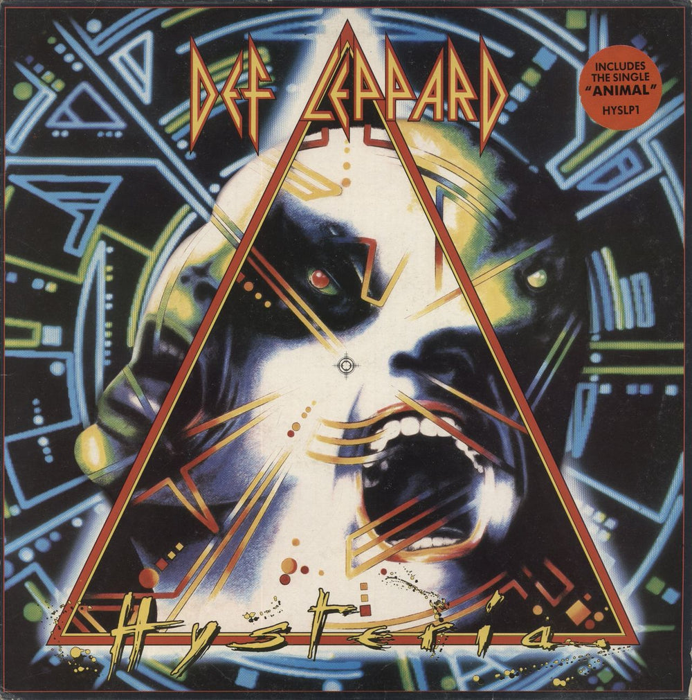 Def Leppard Hysteria - Stickered - VG UK vinyl LP album (LP record) HYSLP1